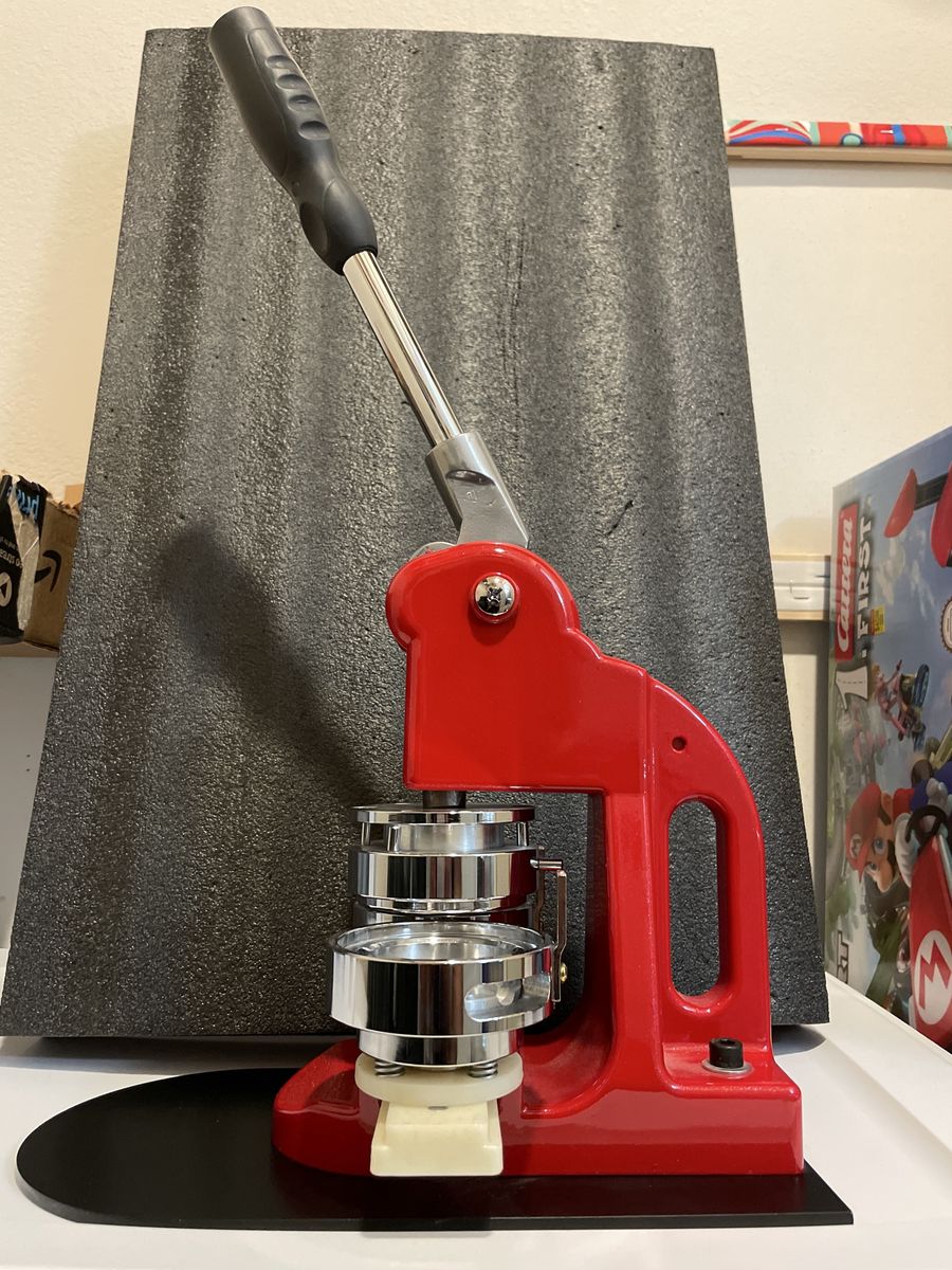 Red 2.25" Pin Button Maker Machine Badge Press