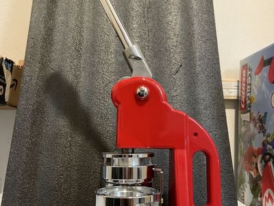 Red 2.25" Pin Button Maker Machine Badge Press
