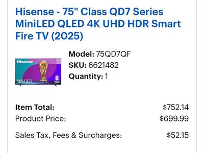 Hisense 75" Class QD7 Series MiniLED
¡A PRECIO DE LOCURA!
$390.