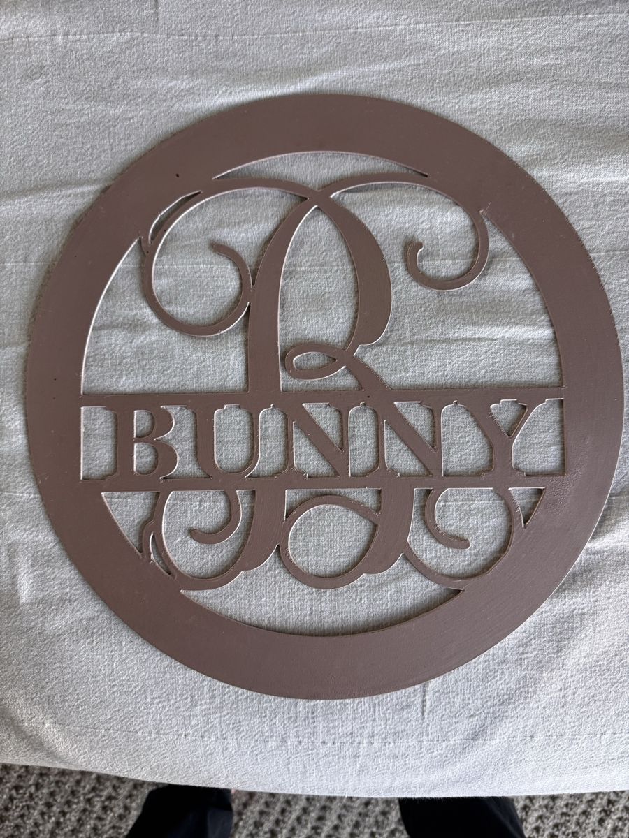 Custom handmade iron Monogram Metal Wall Art - Initial B for BUNNY