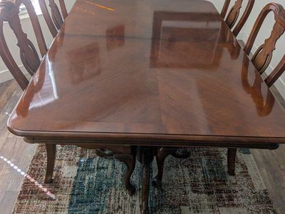 SOLID CHERRY WOOD TABLE AND CHAIRS!!