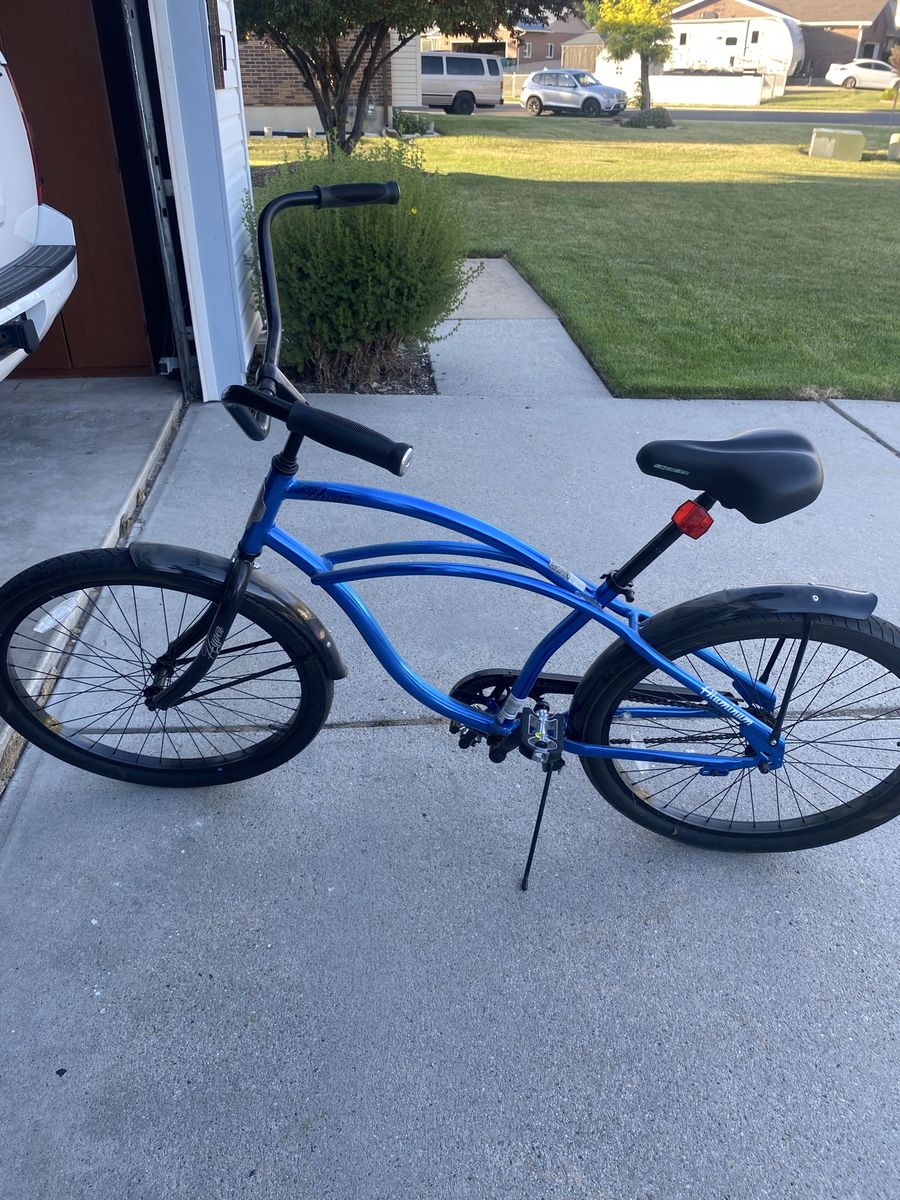 Hyper Bikes Blue Aluminum Beach Cruiser Bike - Single Speed, Comfortable Ride