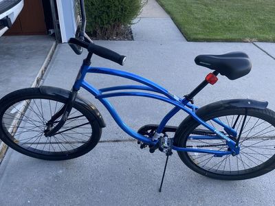 Hyper Bikes Blue Aluminum Beach Cruiser Bike - Single Speed, Comfortable Ride