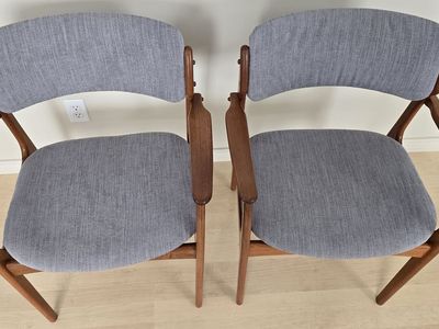 Pair of authentic Danish Modern teak armchairs made in Denmark, circa 1960s