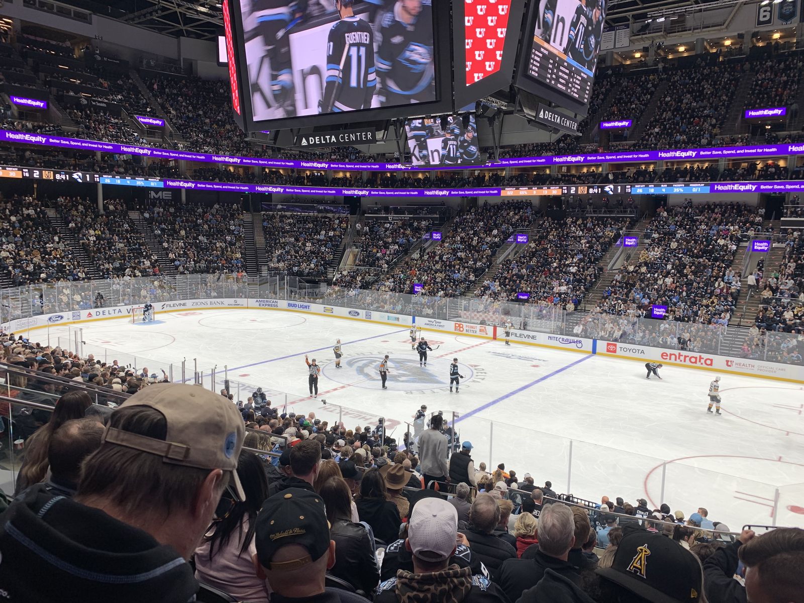 Utah Mammoth vs Winnipeg 4/14 Two Lower Bowl Tickets Sec 5 Row 21 Seats 11&12