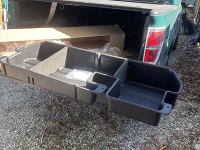 HECASA Under Seat Storage Box Compatible with 2007-2021 Toyota Tundra Double Cab Without Subwoofer