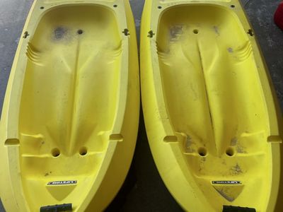 Pair of Lifetime Wave Kayaks - Yellow, 1-Person, 130 lbs Max