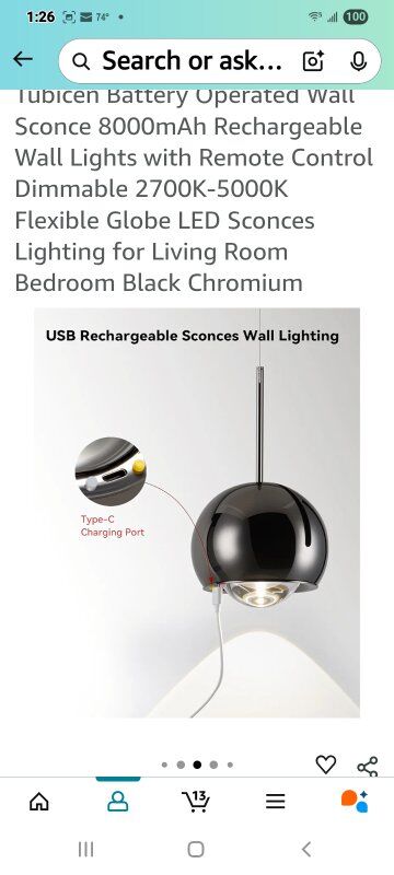 New in Box! Rechargeable Wall Light