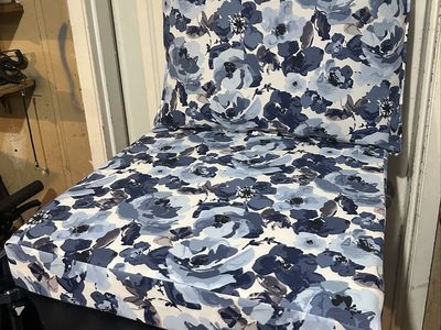Set of 2 floral blue outdoor deep cushion