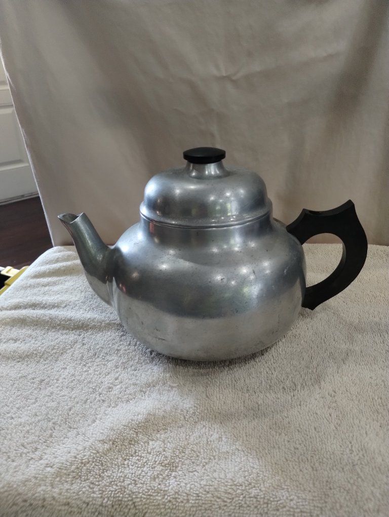 Vintage Super Maid Cookware Aluminum Tea Pot Kettle with Percolator Basket