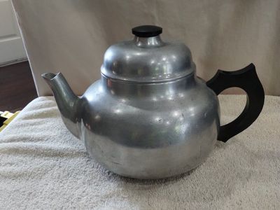 Vintage Super Maid Cookware Aluminum Tea Pot Kettle with Percolator Basket