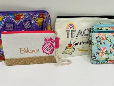 Winnie the Pooh, Bahamas, Floral, Teacher Small Purses/Wallets/Cosmetic Bags - Lot of 4
