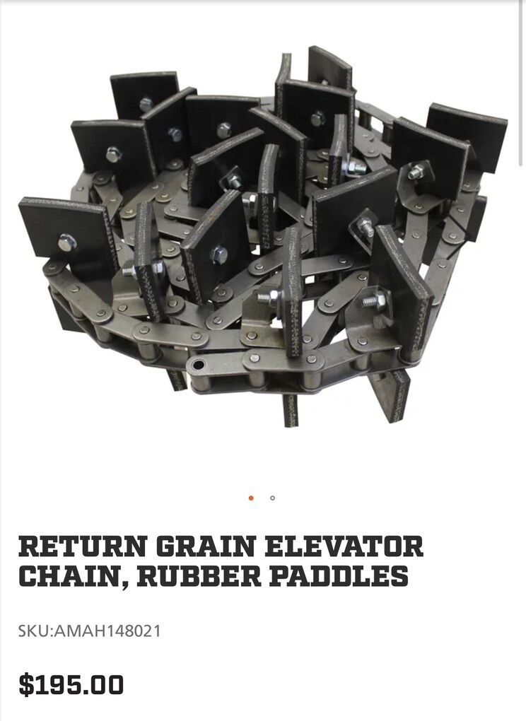 RETURN GRAIN ELEVATOR CHAIN, RUBBER PADDLES