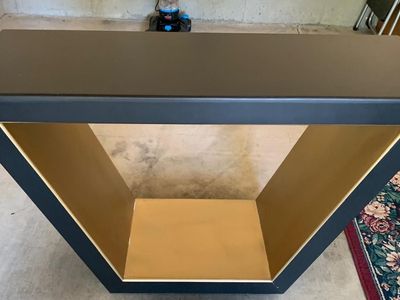Modern Black and Gold Geometric Console Table