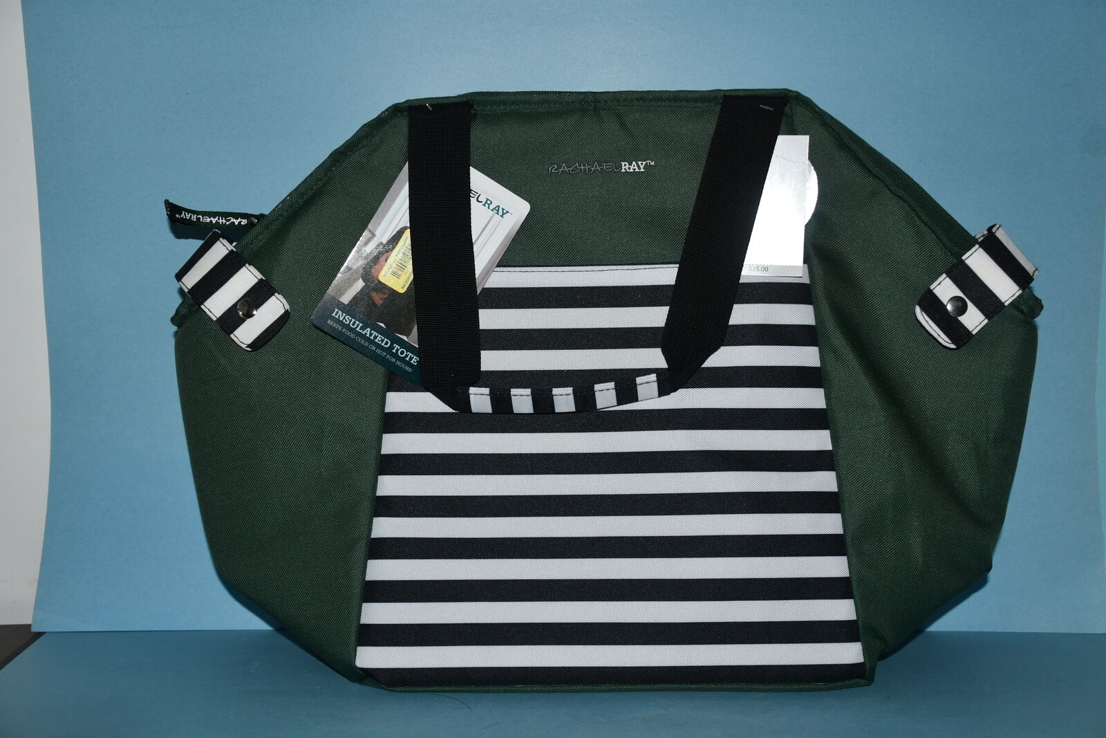 NWT RACHAEL RAY INSULATED TOTE ~ 14" x 20" x 7.5" ~ FRONT POCKET ~ ZIPPERED TOP