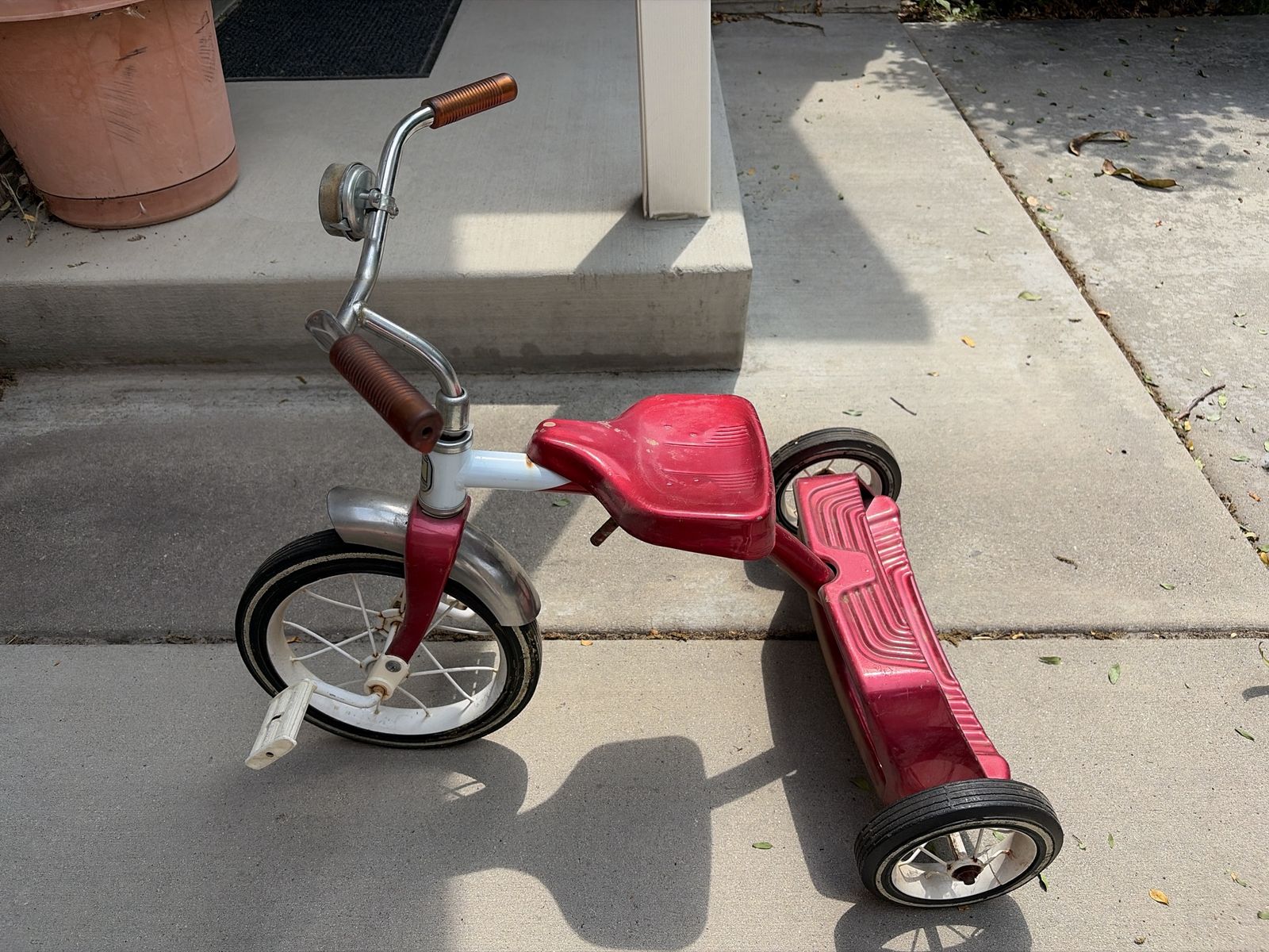 Vintage Roadmaster Red Kids Tricycle with Rear Step