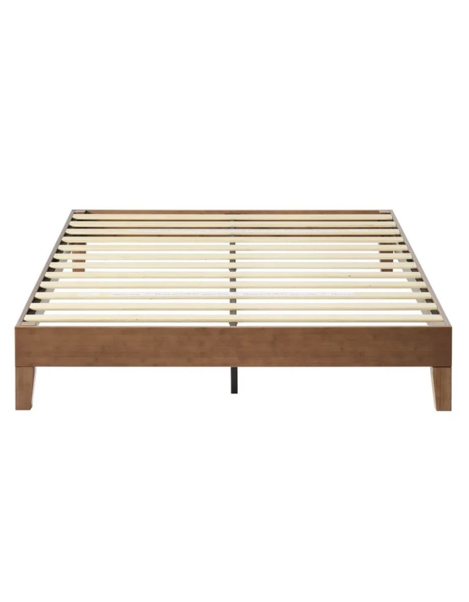New in box Zinus Wen 12" Deluxe Bamboo Platform Bed, Cherry, Queen