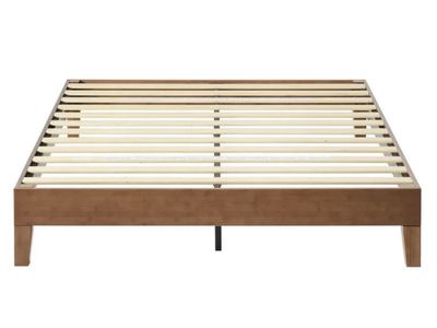 New in box Zinus Wen 12" Deluxe Bamboo Platform Bed, Cherry, Queen