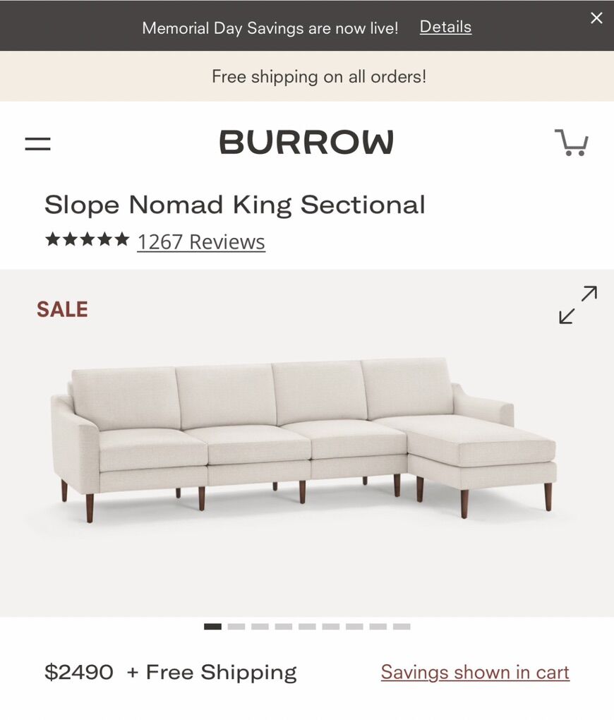 Burrow Sectional couch