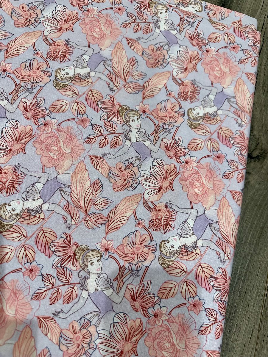 Disney Cinderella Floral Cotton Quilting Fabric