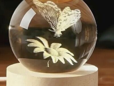 Butterfly on Flower Lightup Globe