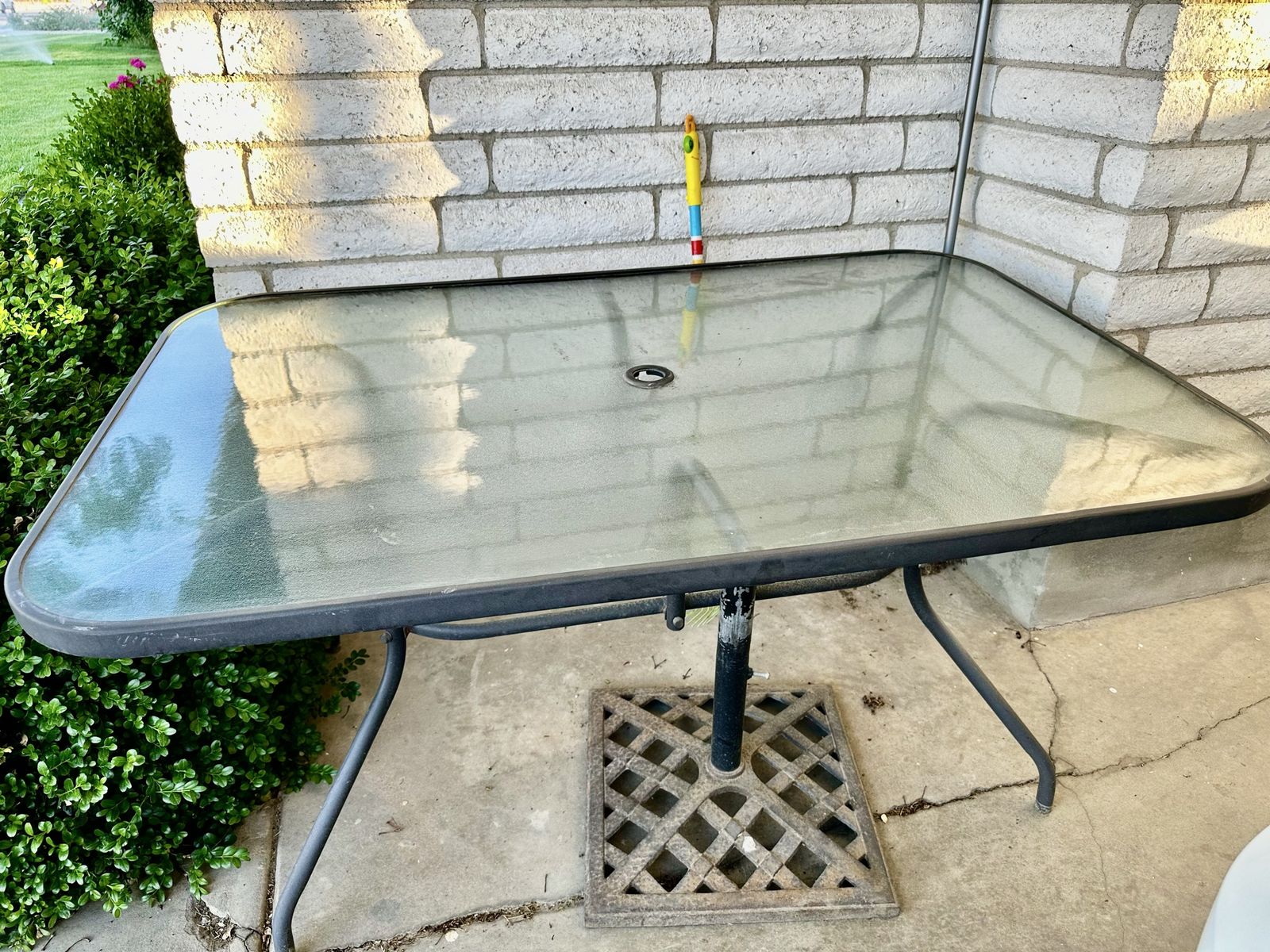 Glass Top Patio Dining Table - Rectangular Outdoor Table