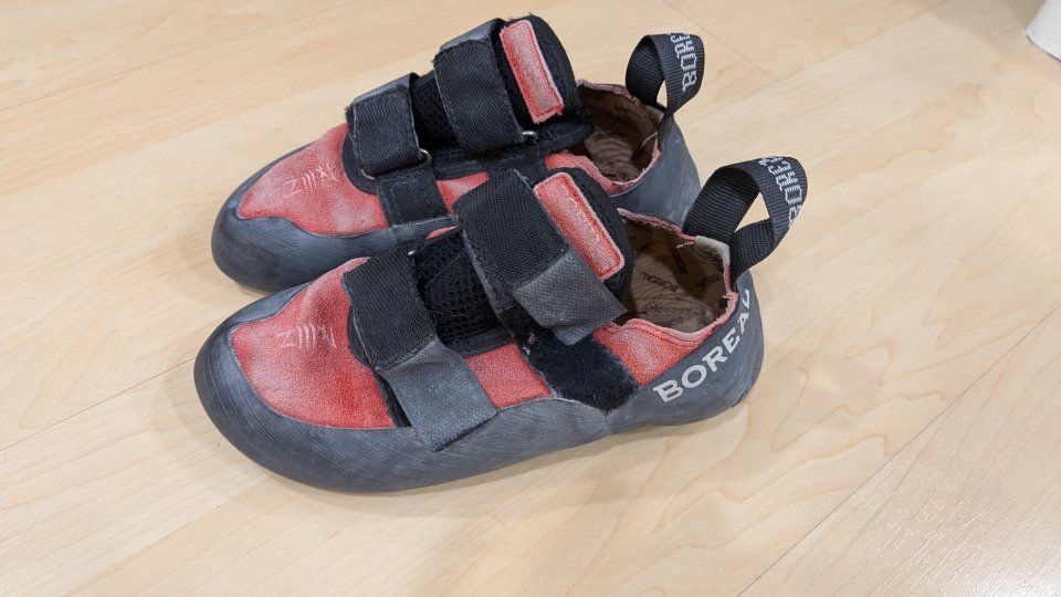 Boreal Kids Climbing Shoes Size 3 Red and Black Velcro