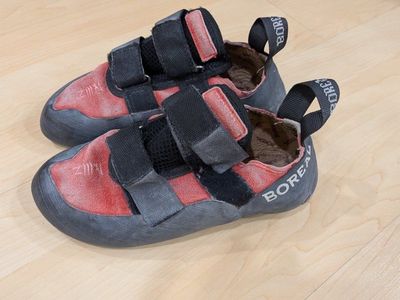 Boreal Kids Climbing Shoes Size 3 Red and Black Velcro