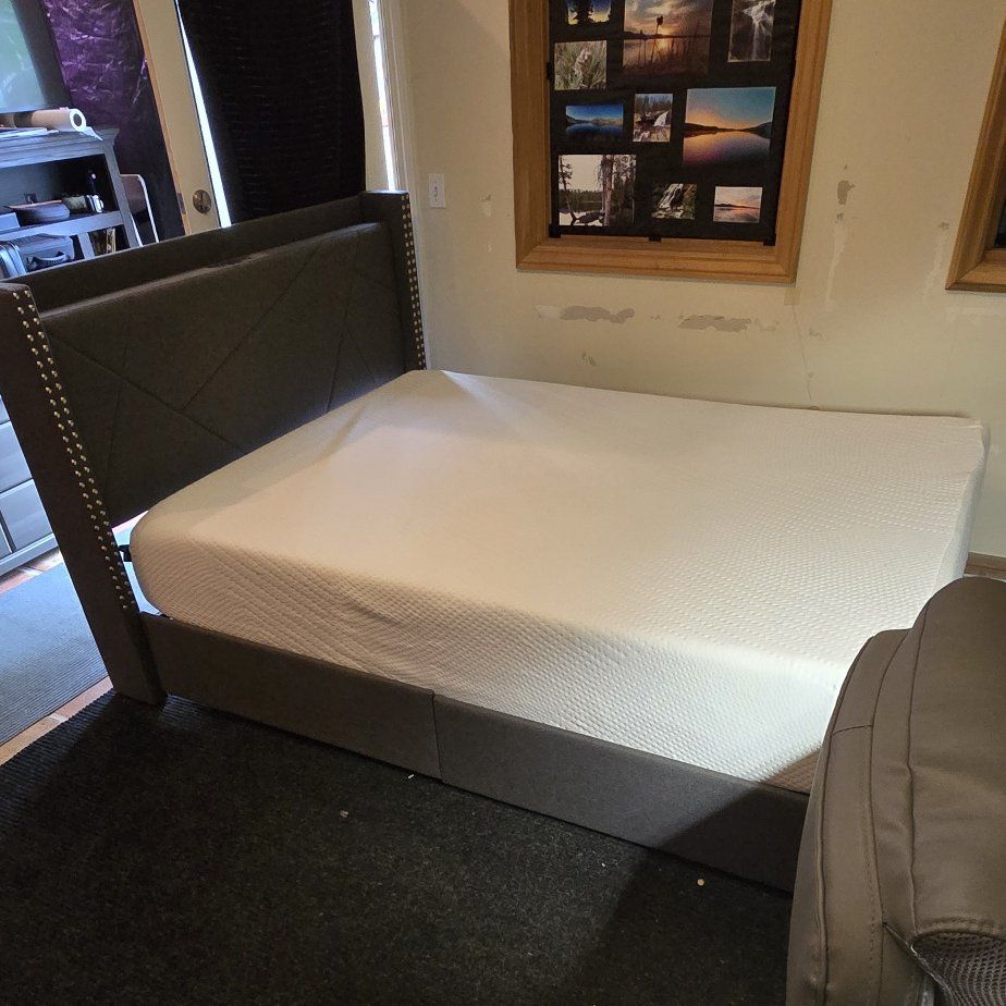 Apoulstered Queen bed frame Mattress not included