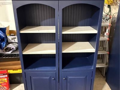 Navy Blue Hutch Bookcases