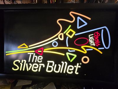 Coors Light "The Silver Bullet" Neon Sign - Bright, Colorful Bar Decor