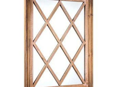 Rustic Window Pane Wood Mirror