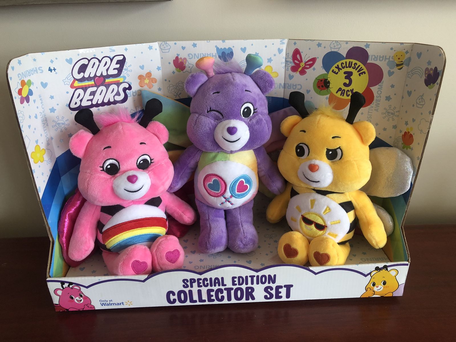 Care Bears Special 40th Edition Collector Set (3 pack) - Easter Idea! New! Spring Bug Themed