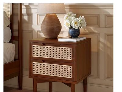 Wood Nightstand, End Table, Side Table, Mid Centur