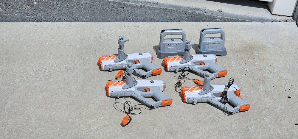 four gun recoil laser tag set