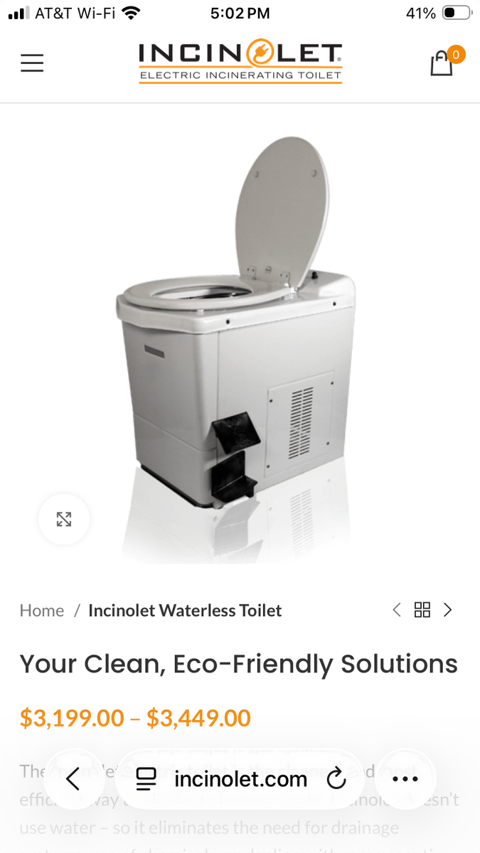 Brand new Incinolet Electric Incinerating Toilet