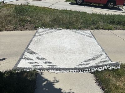 Geometric White & Gray Shag Area Rug - Cozy & Modern Home Decor