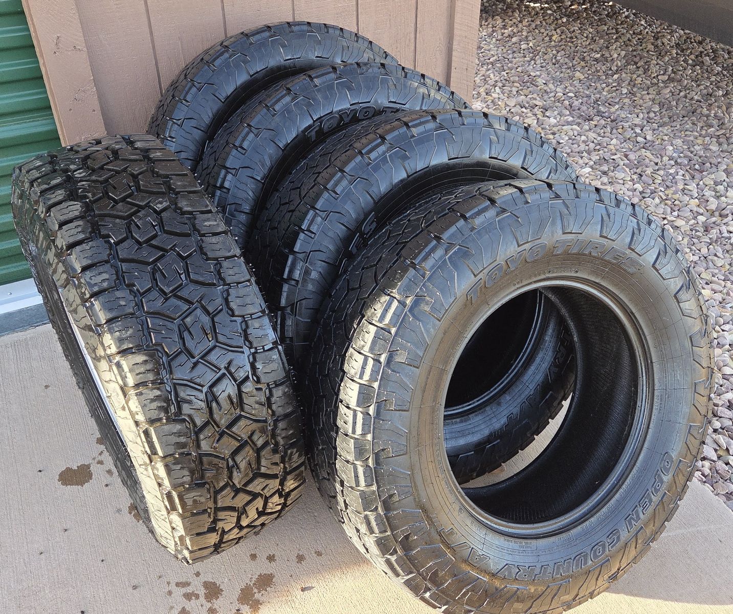 295/70R18 TOYO Open Country AT III All Terrain Tires, Set of 5, spare is new, LOAD E