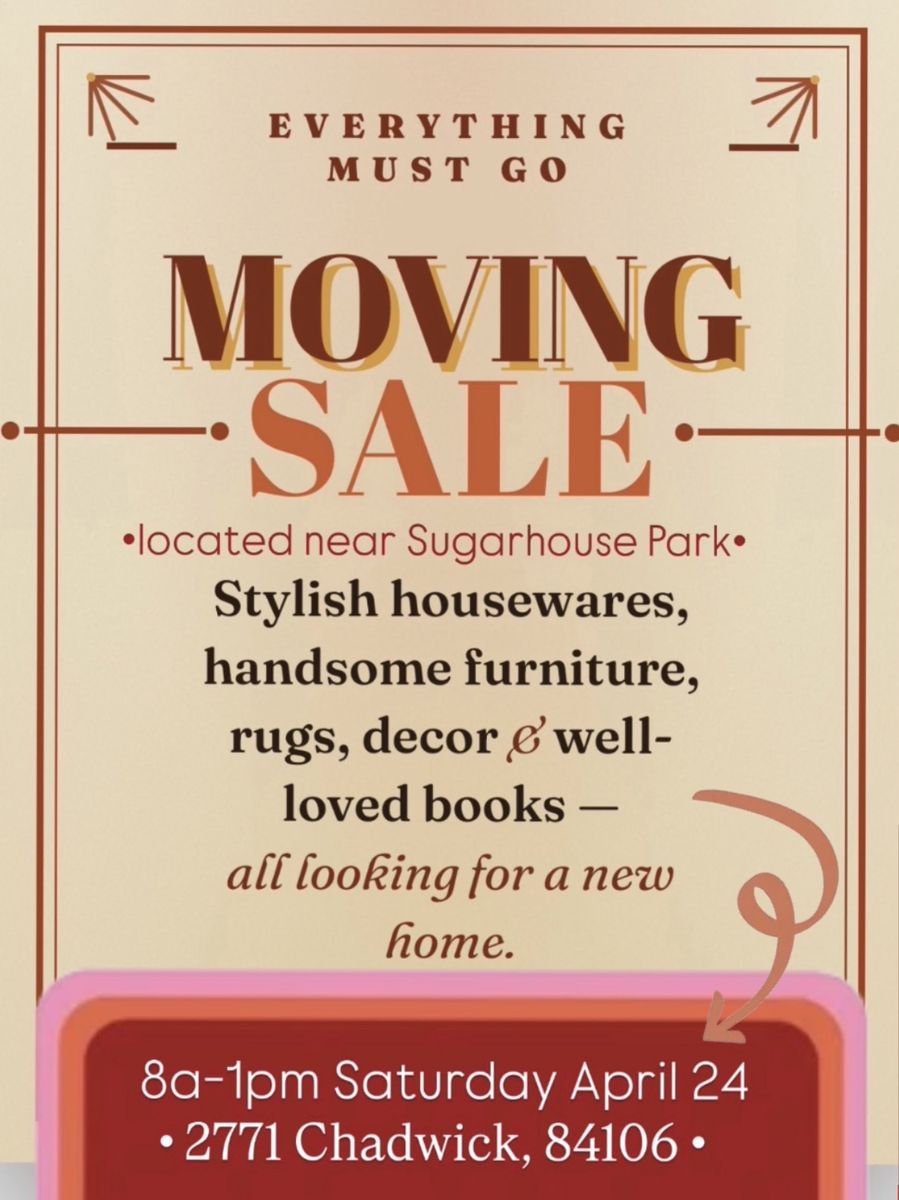 MOVING SALE! Near Sugarhouse Park