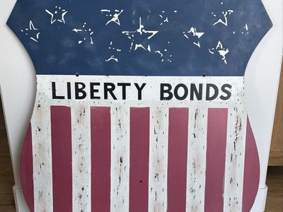 Pottery Barn Liberty Bonds Large Metal Wall Art Sign – Excellent Condition – 48x50”