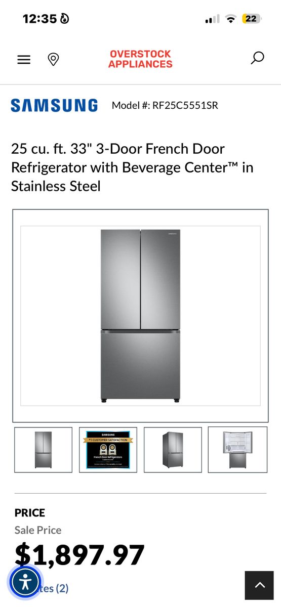 SAMSUNG REFRIGIFATOR 25CU