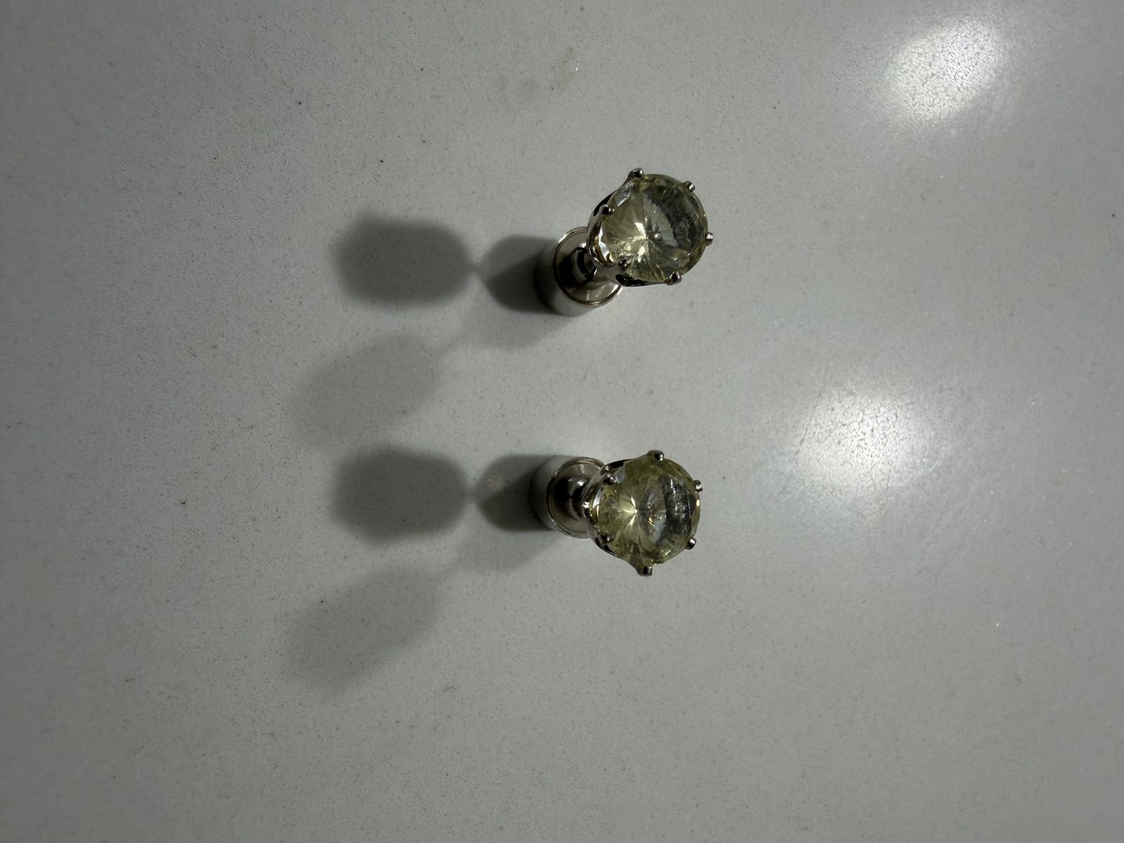 Light Up LED Stud Earrings with Yellow Gemstones