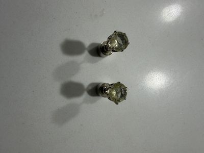 Light Up LED Stud Earrings with Yellow Gemstones
