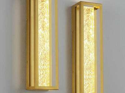 2 Pack - 18" LED Hardwired Gold Dimmable Wall Sconce Lights