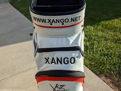Xango 6-Way Divider Golf Cart Bag w/ Rain Cover - Leather, Clean & Fully Functional
