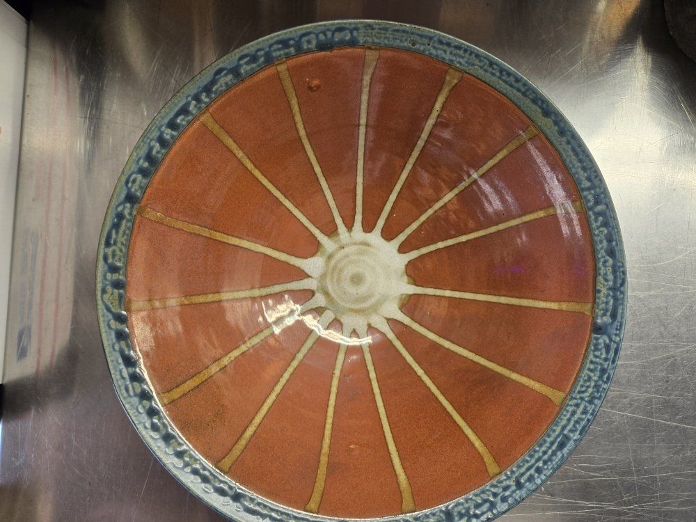 Asian bowl pottery mid century modern salad