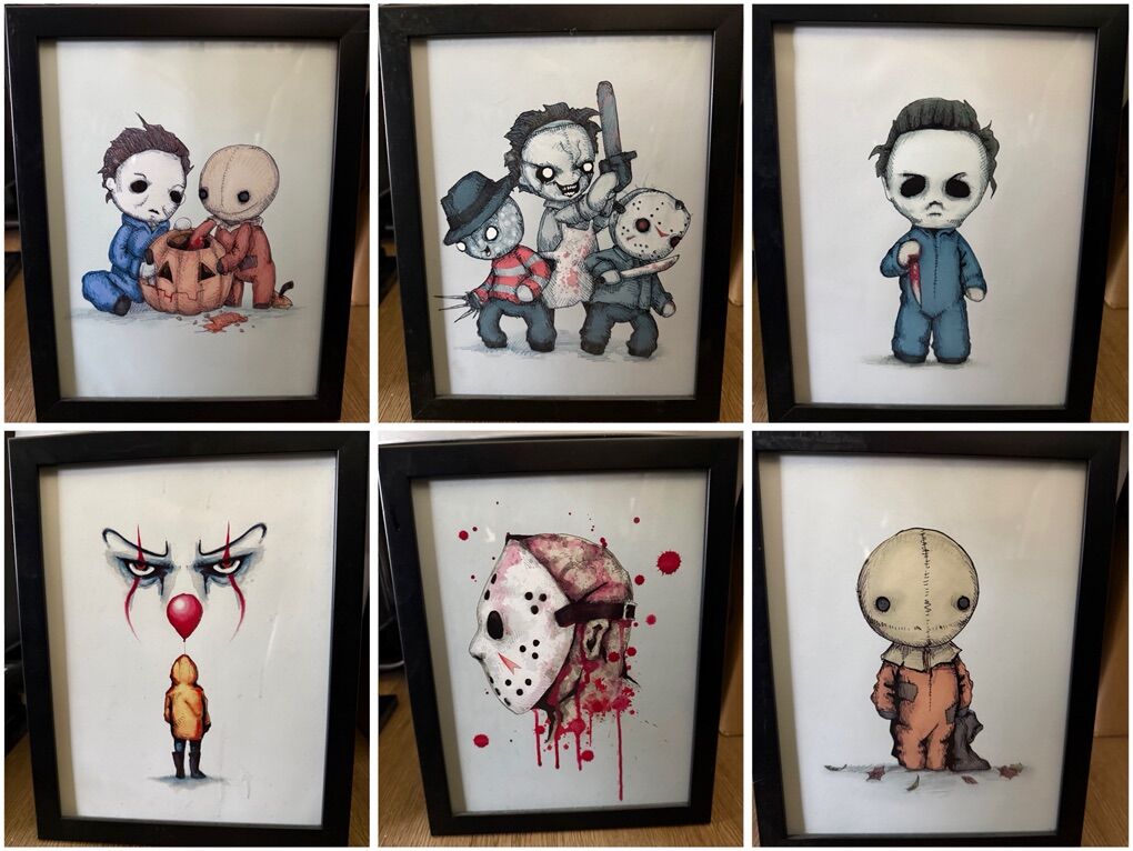 Cartoon Horror Movie Framed 8x10: $10 Each