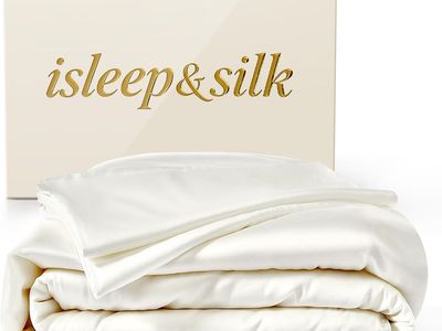 NEW Silk Comforter Set 4 Pieces, All-Season 100% Silk Filled Comforter with Detachable Duvet Cover, Moisture-Wicking