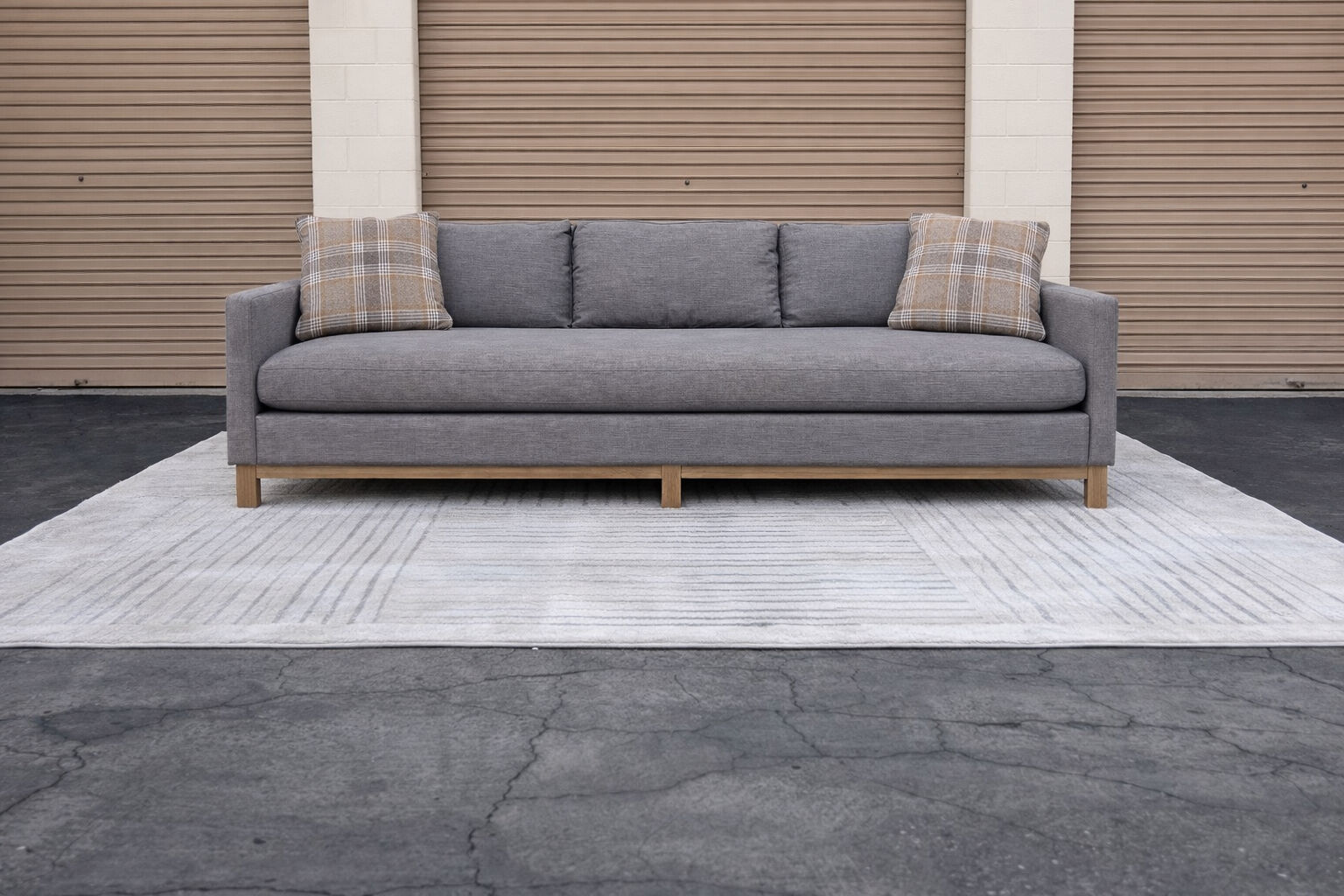 GRAY/BEIGE DOWNEAST CLOUD SOFA - FREE DELIVERY