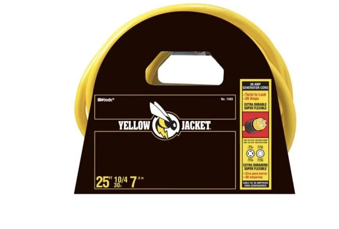 Yellow Jacket Heavy‑Duty Generator Cord – 25 ft (Brand New)